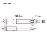 75mm Kurzhub Elektrozylinder / Linearantrieb Selbstbau für Hobbyprojekt DIY (Modell 0041648)