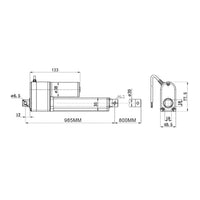 Elektrischer Linearmotor mit Potentiometer 800MM Hub 1000N Schubkraft (Modell 0041674)