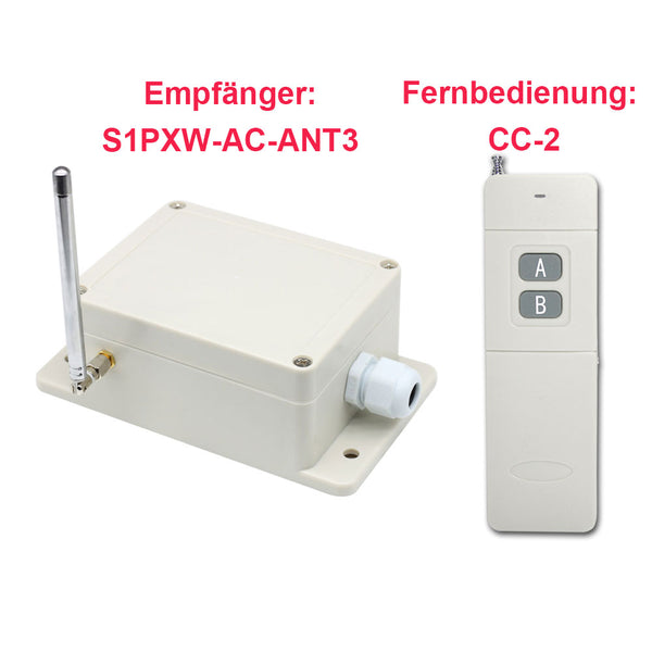 1 Kanal Funkschalter 230V Außenbereich Mit Fernbedienung Wasserdicht