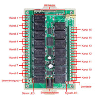 15 Wege DC 12V 24V Funkfernbedienungsset mit 5 Steuermodi (Modell 0020038)