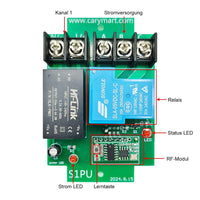 1 Wege Wechselstrom 30A Hochleistungs RF Funk Empfänger mit Trockenkontaktausgang (Modell 0020488)