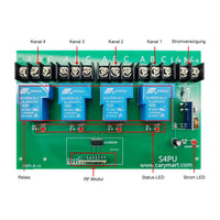 4 Kanal 30A Potentialfreier Ausgang Lichtschalter mit Fernbedienung (Modell 0020446)