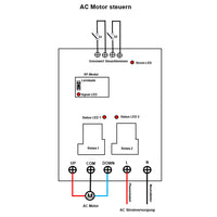 30A AC 230V Motor Funkschalter Set mit ein Fernbedienung & 4 Empfänger (Modell 0020211)