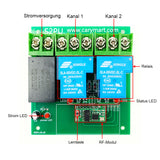 Drahtloses 30A AC Fernbedienungs-RF-Empfänger Sender System mit Großer Reichweitemit 2 Potentialfreie Kontakt Ausgang (Modell 0020358)