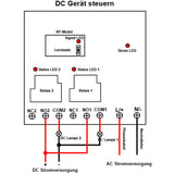 Drahtloses 30A AC Fernbedienungs-RF-Empfänger Sender System mit Großer Reichweitemit 2 Potentialfreie Kontakt Ausgang (Modell 0020358)