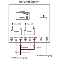 Drahtloses 30A Fernbedienungs-RF-Empfänger Sender System mit Großer Reichweitemit 2 Potentialfreie Kontakt Ausgang (Modell 0020336)