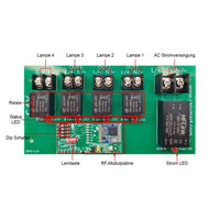 4 Kanal Funkschalter 230V Mit Fernbedienung und Potentialfreies Relais (Modell 0020226)