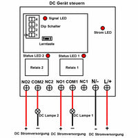 5KM 2 Kanäle DC Eingang und Relaisausgang Funkempfänger für Lampen (Modell 0020686)