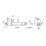 1000MM A2 Linearantrieb-Steuerungssatz mit Schieberegler & externem Potentiometer