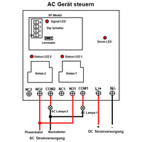 DC 5KM Hochwertiger Funkschalter Fernbedienung Für AC- oder DC-Geräte (Modell 0020105)