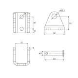 Linearantrieb Halterung G für 8000N / 12000N Elektrozylinder (Modell 0043010)