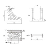 Linearantrieb Halterung H für 8000N / 12000N Elektrozylinder (Modell 0043151)